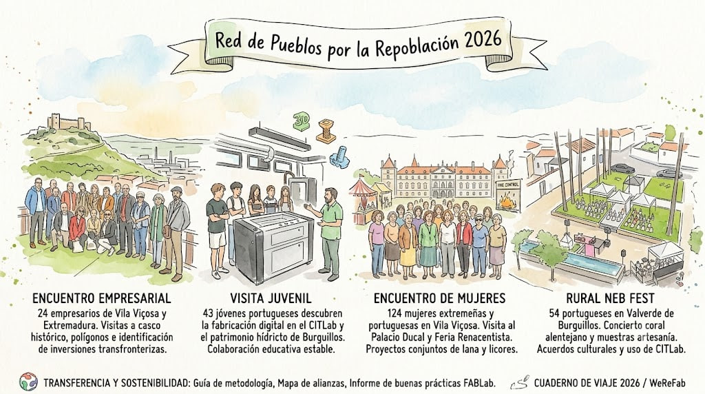 Qué aportó durante este año la Red de Pueblos por la Repoblación iniciada por Valverde, Burguillos y Vila Viçosa