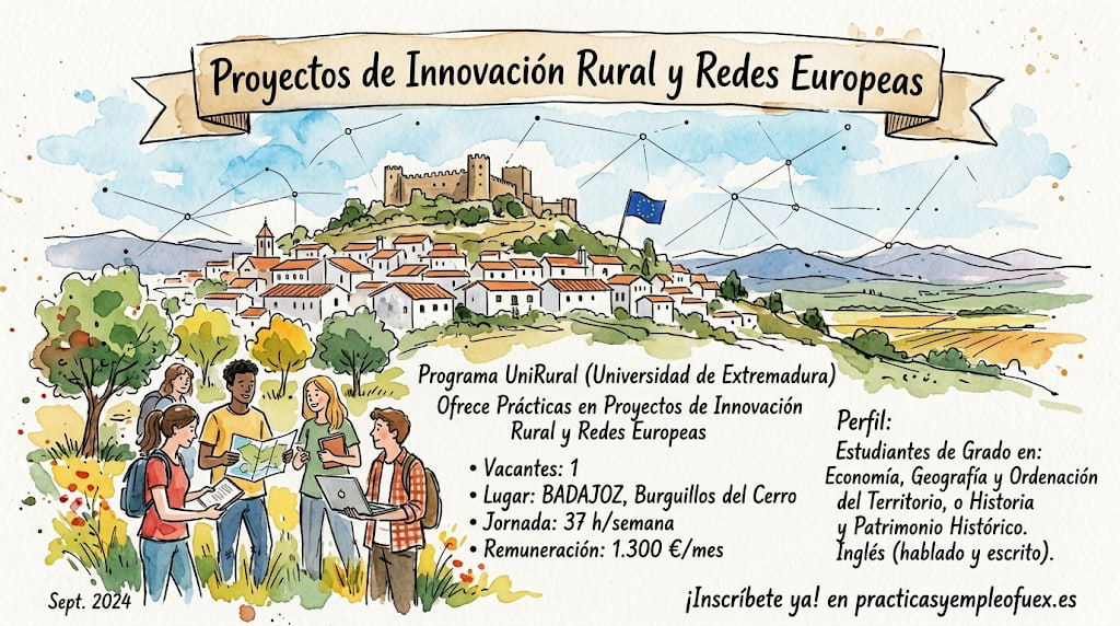 Oferta de prácticas como Técnico/a en Proyectos de Innovación Rural y Redes Europeas